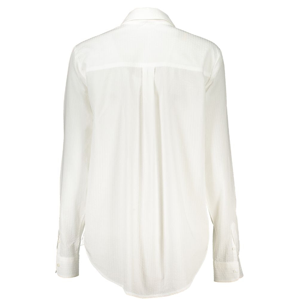 Desigual White Cotton Shirt: A Statement of Elegance