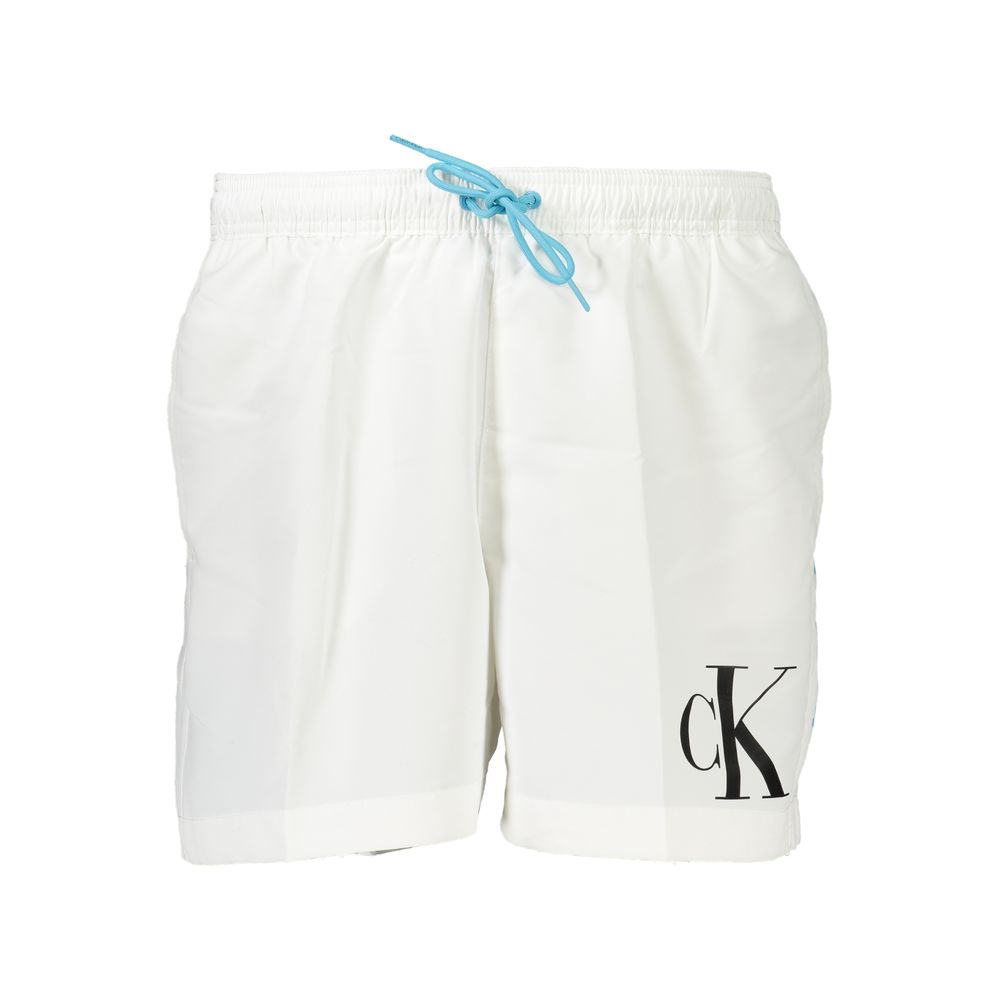 Calvin Klein Men's Medium White Polyester Swimwear