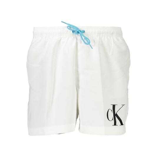Calvin Klein Men's Medium White Polyester Swimwear