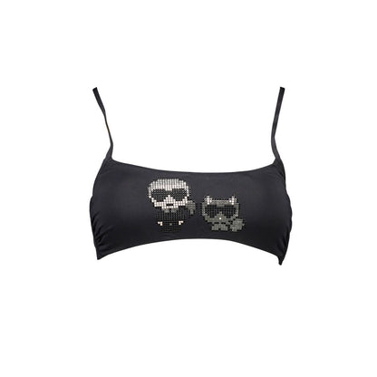 Karl Lagerfeld Black Elastane Swimwear - Elegant Band Swimsuit