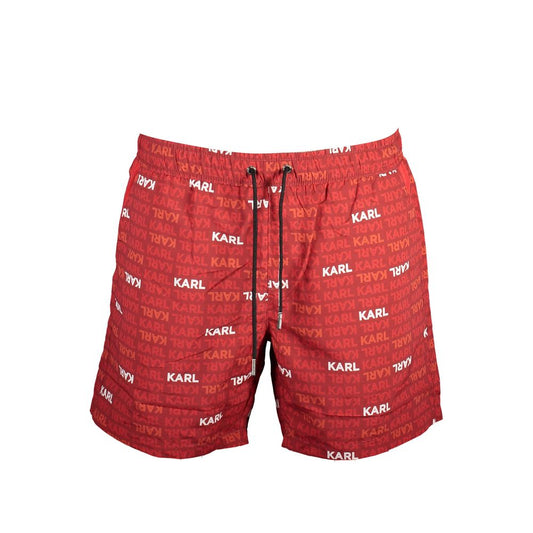 Karl Lagerfeld Red Polyester Swimwear - Medium Swim Boxer