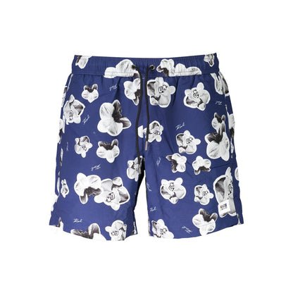 Karl Lagerfeld Blue Polyester Swimwear for Modern Minimalists