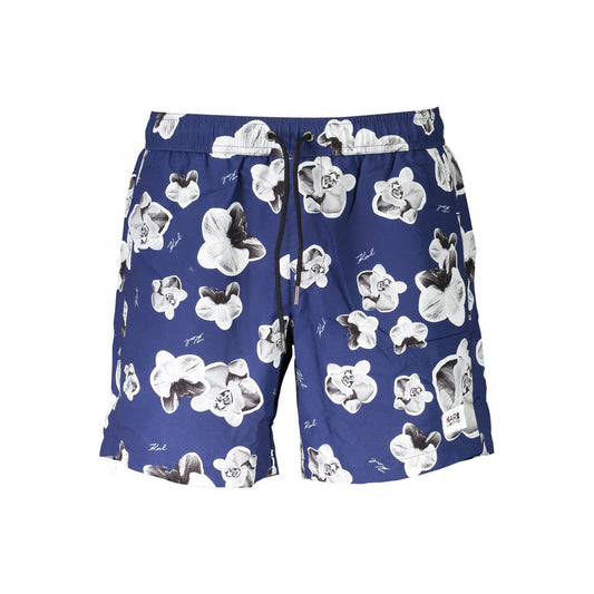 Karl Lagerfeld Blue Polyester Swimwear for Modern Minimalists
