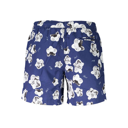 Karl Lagerfeld Blue Polyester Swimwear for Modern Minimalists
