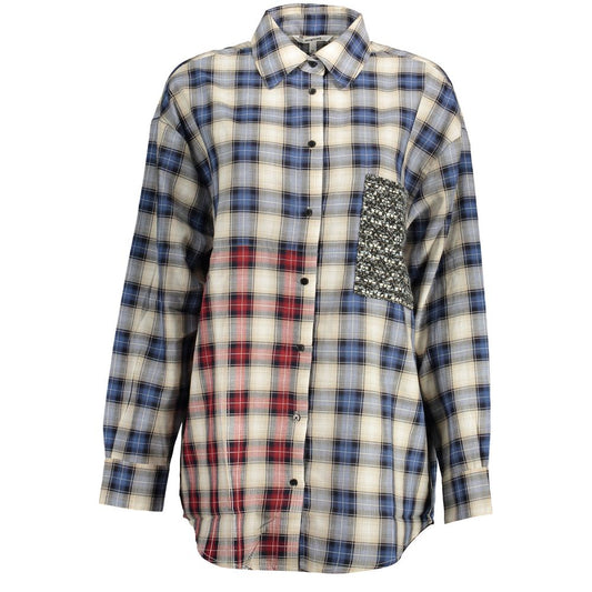 Desigual Blue Cotton Shirt – Long Sleeved with Italian Collar
