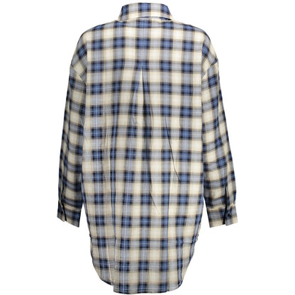 Desigual Blue Cotton Shirt – Long Sleeved with Italian Collar