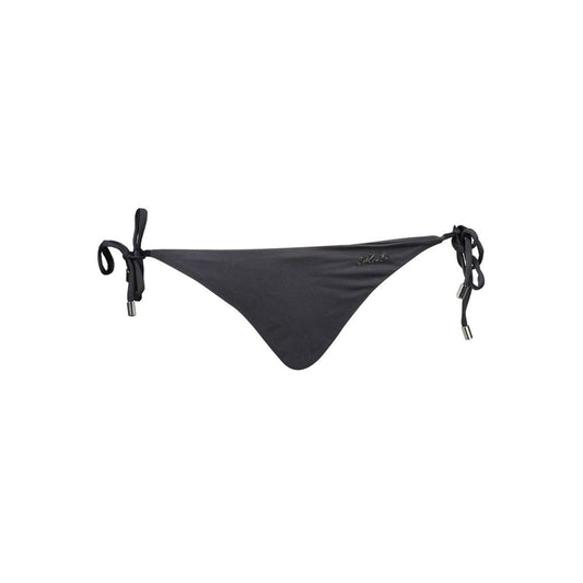 Karl Lagerfeld Black Elastane Swimwear: Stylish Swim Briefs with Adjustable Straps