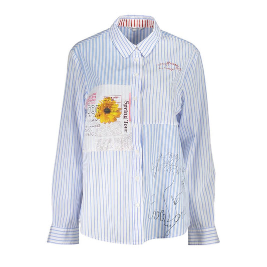 Desigual Blue Viscose Long Sleeve Shirt