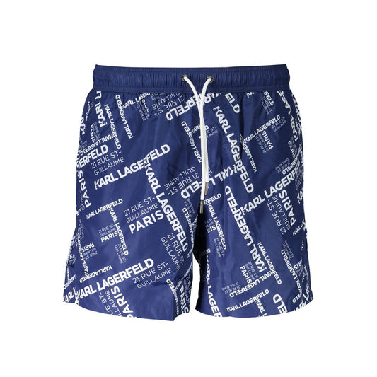 Karl Lagerfeld Blue Polyester Swimwear for Modern Minimalists