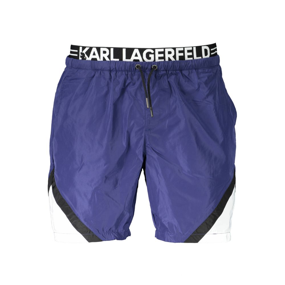 Karl Lagerfeld Blue Polyester Swimwear - Medium Swim Boxer