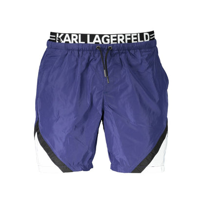 Karl Lagerfeld Blue Polyester Swimwear - Medium Swim Boxer