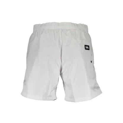 Karl Lagerfeld White Polyester Swimwear – Medium Swim Boxer