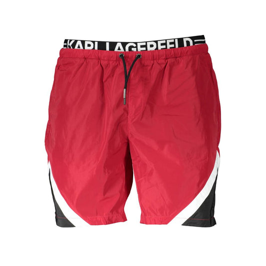 Karl Lagerfeld Red Polyester Swimwear - Medium Swim Boxer