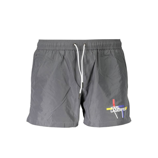 Karl Lagerfeld Gray Polyester Swimwear - Short Swim Boxer