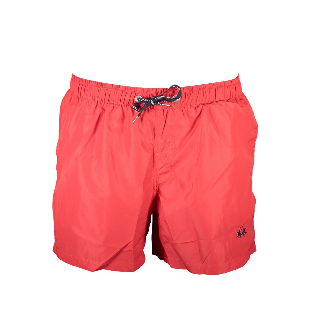 La Martina Red Polyester Swimwear - Stylish Swim Boxer