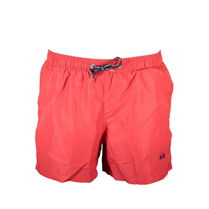 La Martina Red Polyester Swimwear - Stylish Swim Boxer