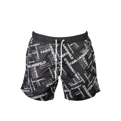 Karl Lagerfeld Black Polyester Swimwear - Medium Swim Boxer
