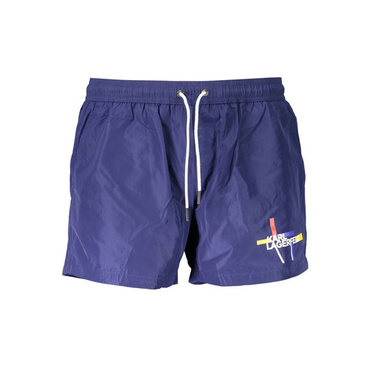 Karl Lagerfeld Blue Polyester Swimwear – Short Swim Boxer