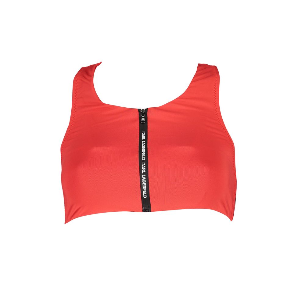 Karl Lagerfeld Red Elastane Swimwear – Sporty Chic Awaits