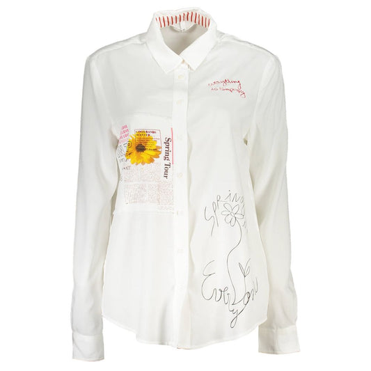 Desigual White Viscose Long Sleeve Shirt