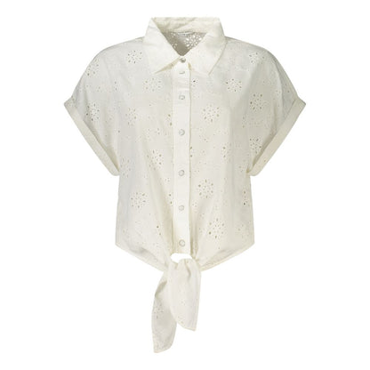 Guess Jeans White Lyocell Shirt - Effortless Style with a Bold Edge