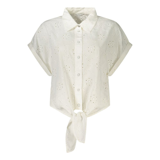 Guess Jeans White Lyocell Shirt - Effortless Style with a Bold Edge