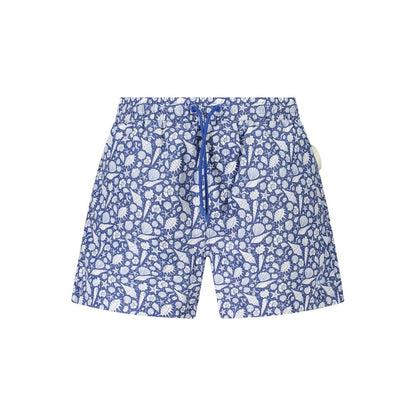 North Sails Blue Polyester Swimwear – Patterned Swim Boxer