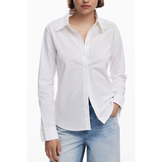 Desigual White Cotton Shirt - Express Your Unique Style