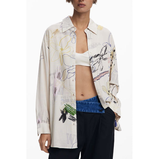 Desigual White Cotton Shirt: Newsarty Elegance