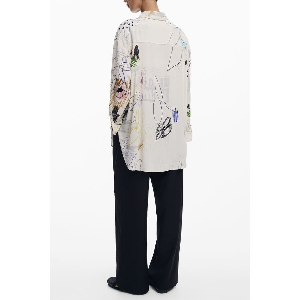 Desigual White Cotton Shirt: Newsarty Elegance