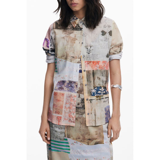 Desigual Beige Cotton Shirt - PhotoPostal Statement Piece