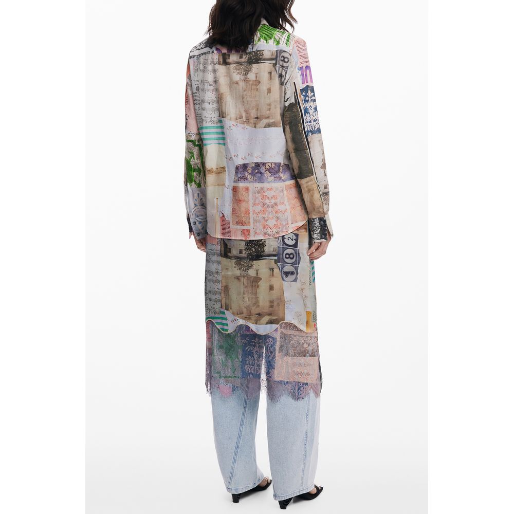 Desigual Beige Cotton Shirt - PhotoPostal Statement Piece