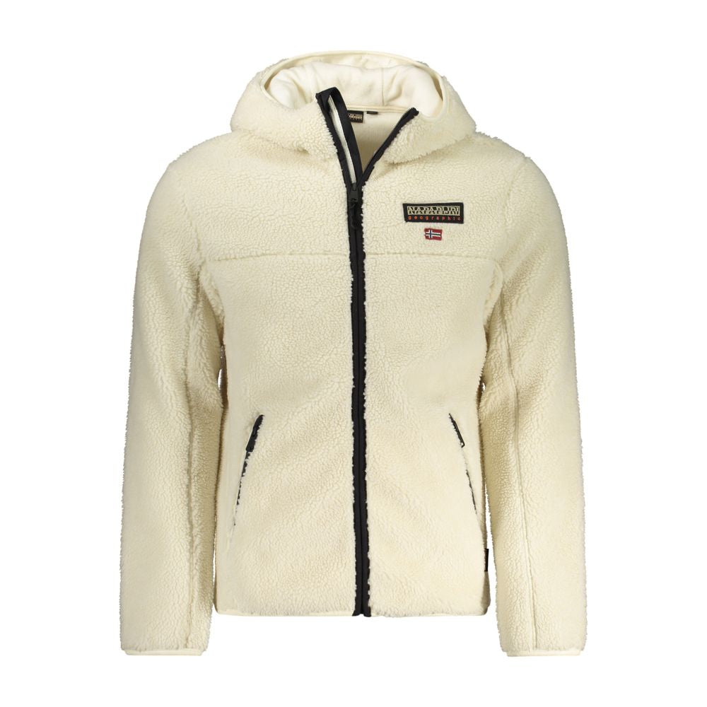 Napapijri White Polyester Long Sleeve Jacket with Hood
