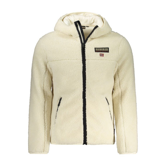 Napapijri White Polyester Long Sleeve Jacket with Hood