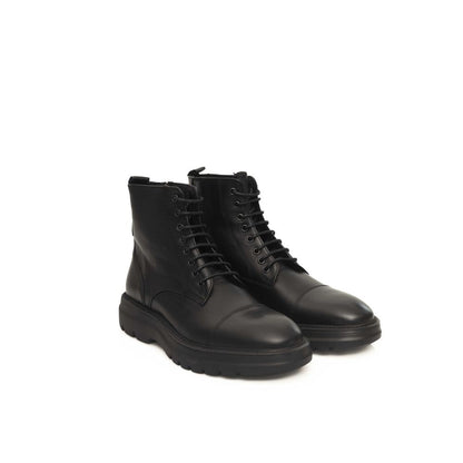 Cerruti 1881 Black Cowhide Boot - Timeless Elegance