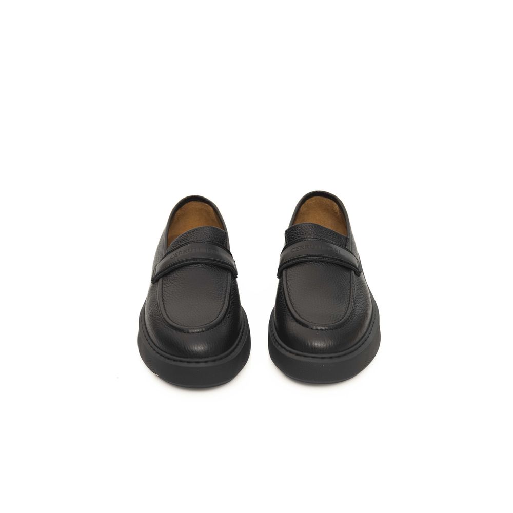 Cerruti 1881 Black Cowhide Loafer - Men’s Genuine Leather Moccasin