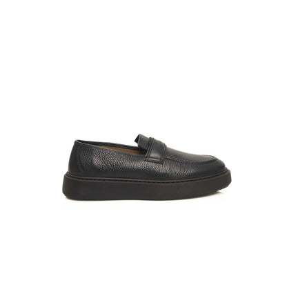 Cerruti 1881 Blue Cowhide Loafer - Men's Genuine Leather Moccasin