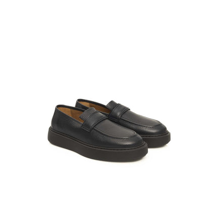 Cerruti 1881 Blue Cowhide Loafer - Men's Genuine Leather Moccasin