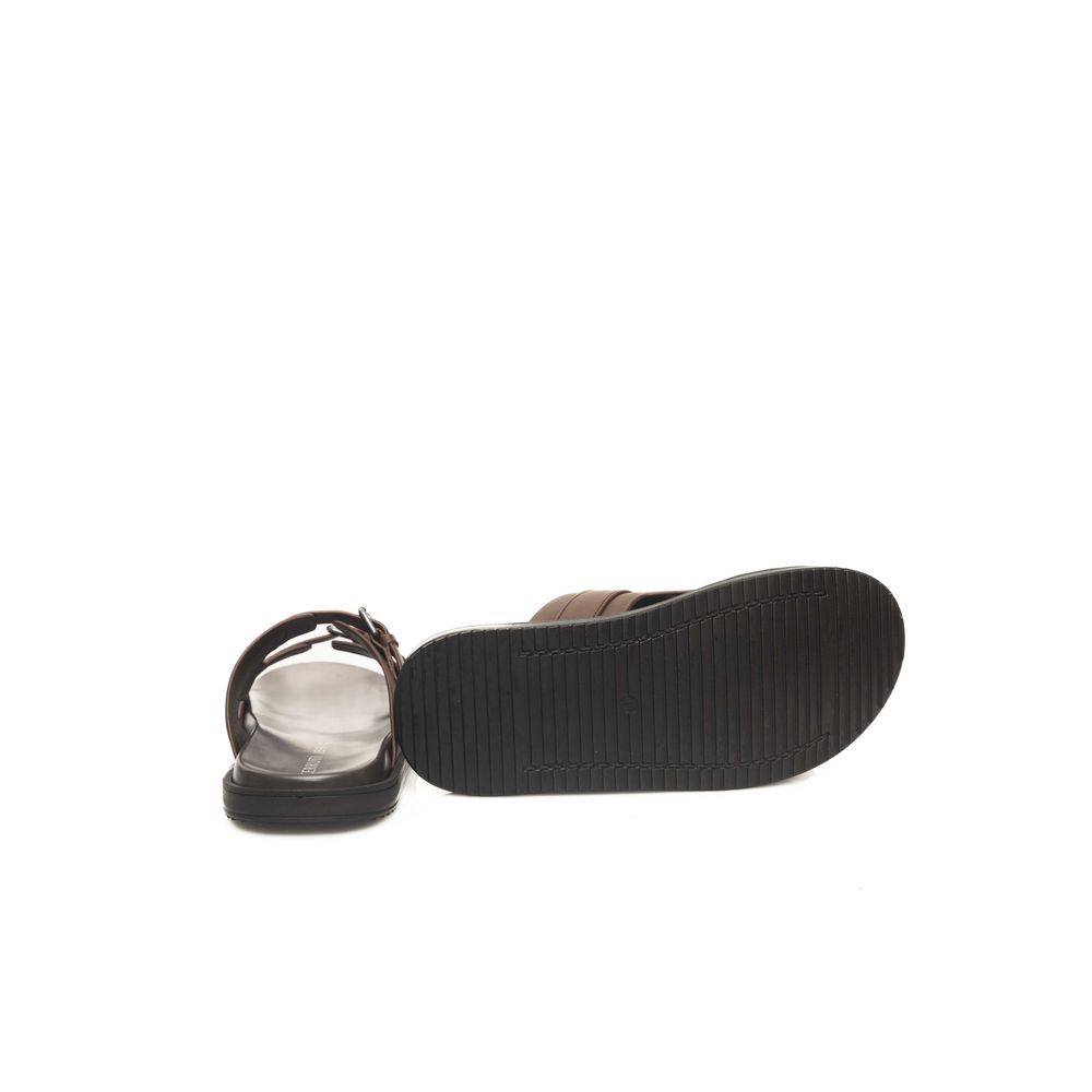 Cerruti 1881 Brown Cowhide Sandal - Luxury Leather Comfort