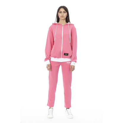 Baldinini Trend Pink & White Cotton Tracksuit for Women