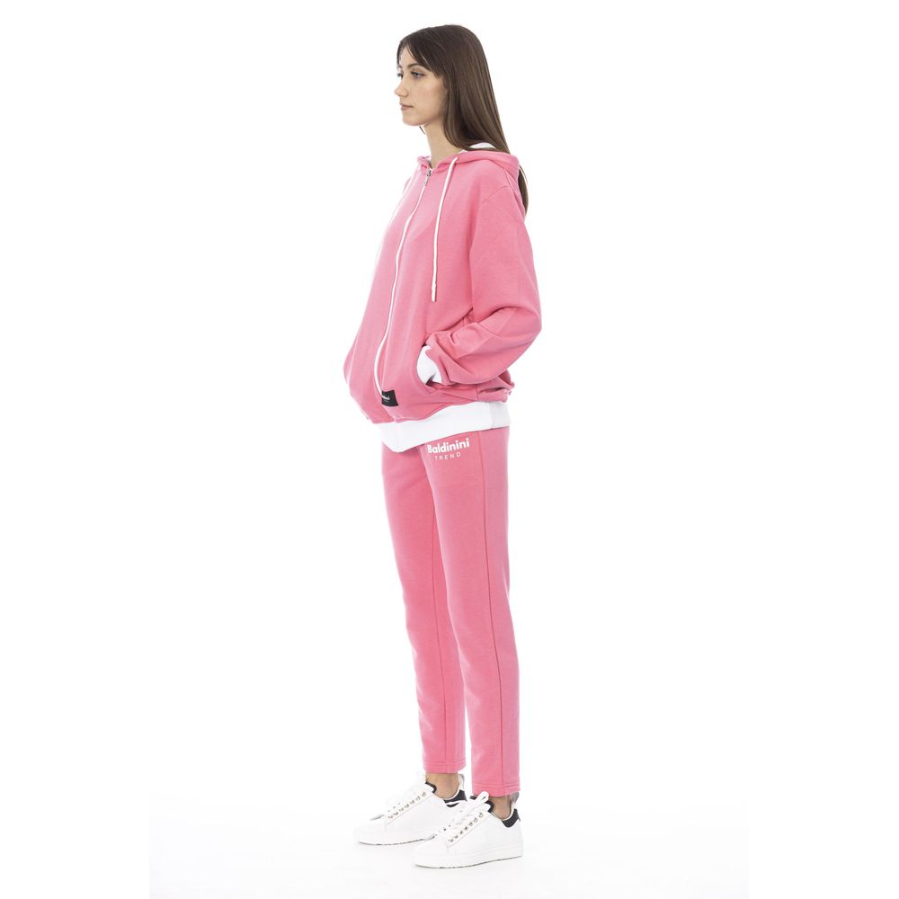 Baldinini Trend Pink & White Cotton Tracksuit for Women