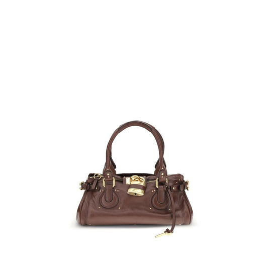 Chloé Paddington Bag – Garnet Grained Buffalo Leather with Gold Padlock (AW25)