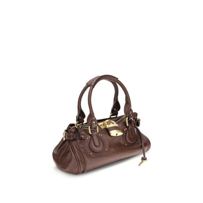 Chloé Paddington Bag – Garnet Grained Buffalo Leather with Gold Padlock (AW25)