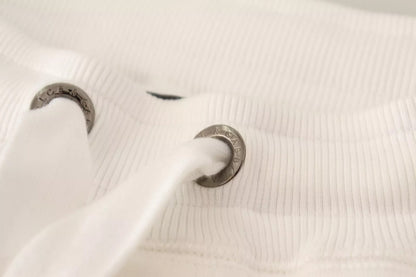 Dolce & Gabbana White Cotton Logo Patch Jogging Pants