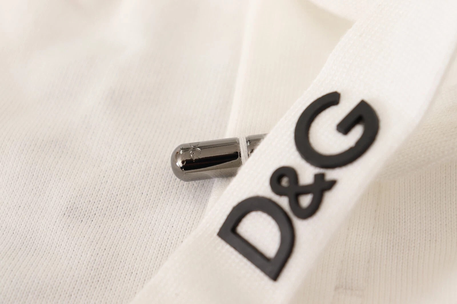Dolce & Gabbana White Cotton Logo Patch Jogging Pants