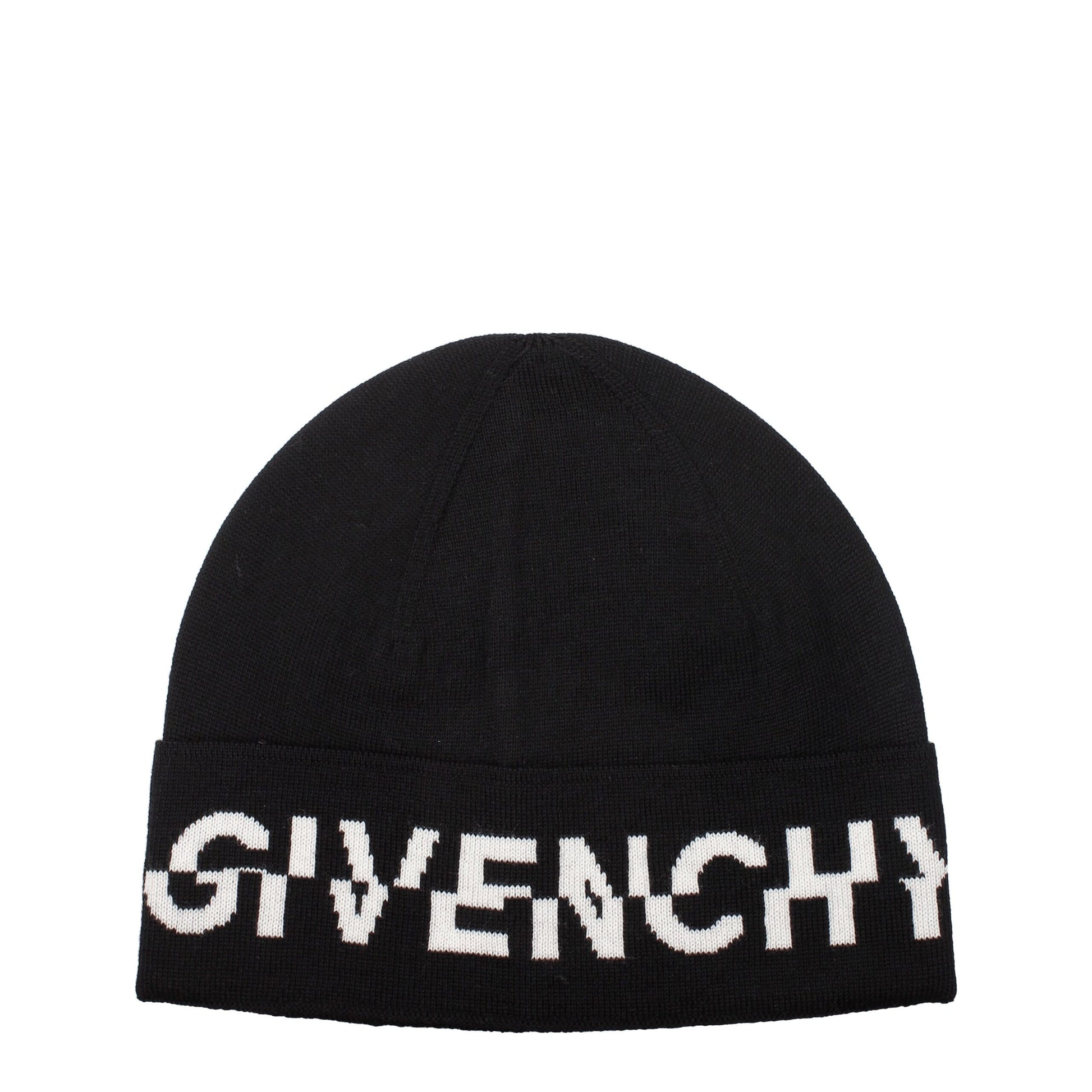 Givenchy Black & White Logo Wool Beanie