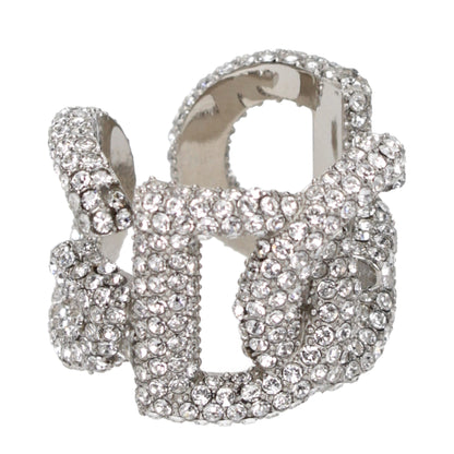 Dolce & Gabbana Rhinestone Ring with DG Logo for Women