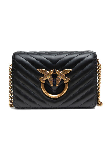 PINKO Black Love Click Mini Sheep Nappa Chevron