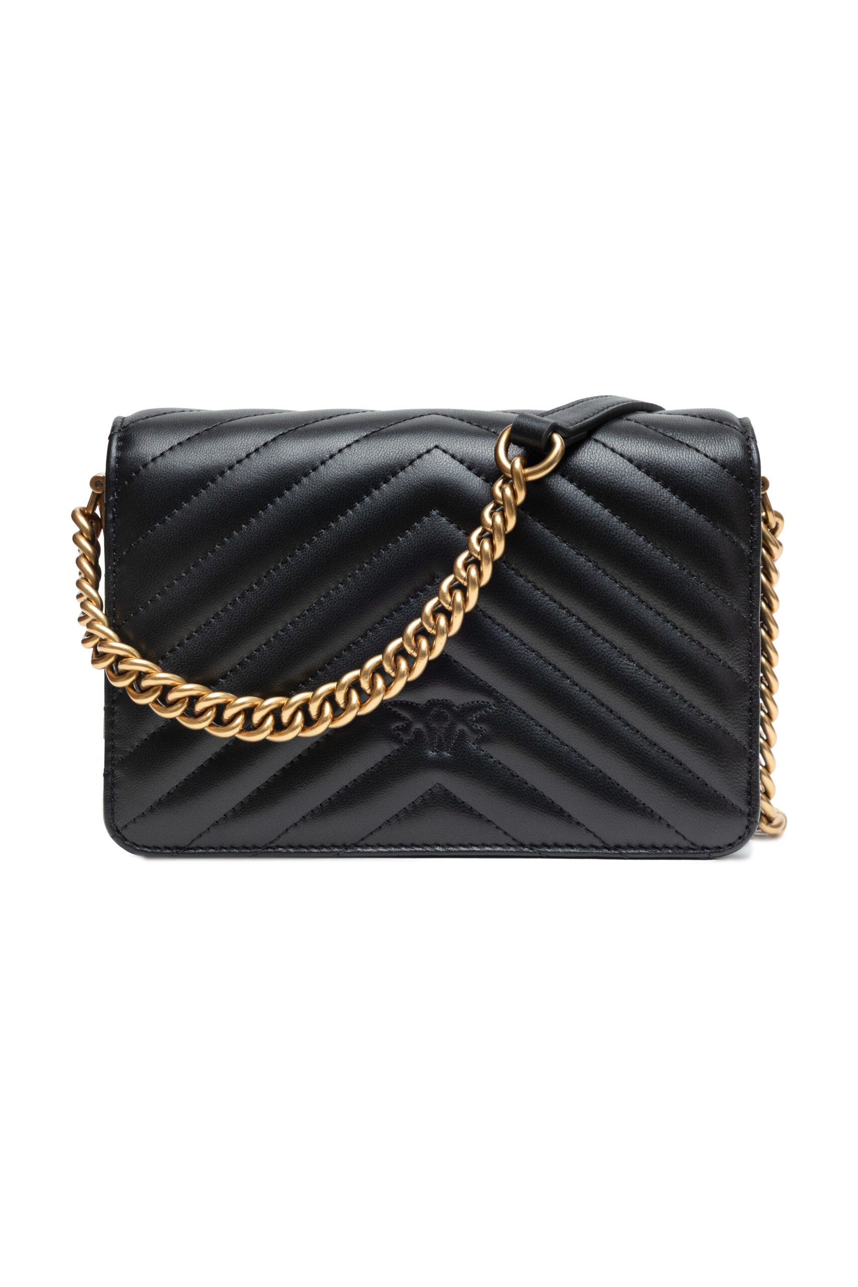 PINKO Black Love Click Mini Sheep Nappa Chevron