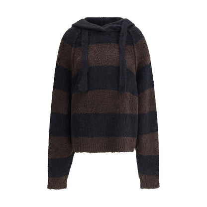 Petar Petrov Loose Fit Cropped Hooded Jumper